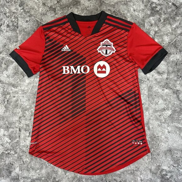 Toronto FC Home Jersey Adidas Womens Scarlet Red Large L Soccer Top 2021 22 - Picture 1 of 5